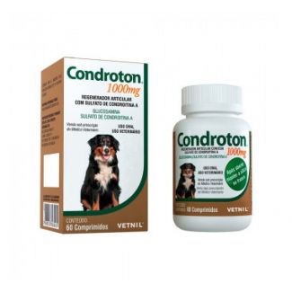 Regenerador Articular Condroton 1000mg Vetnil para Cães e Gatos - 60 comprimidos