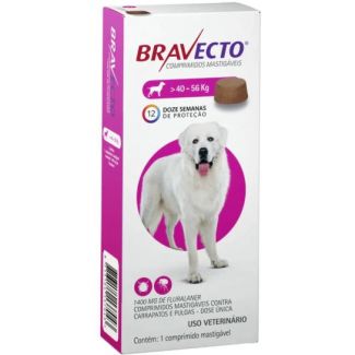 Antipulgas e Carrapatos Bravecto MSD para Cães de 40 a 56 kg 1400 Mg